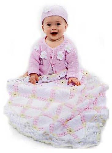 Heirloom Baby Afghan and Hat and Sweater Set photo 3