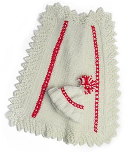 Queen of Hearts Lace-edged Preemie Blanket photo 1