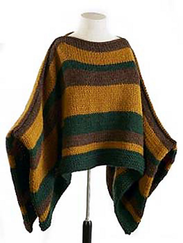 Ravelry: Man's Striped Poncho (crochet) pattern by Lion Brand Yarn
