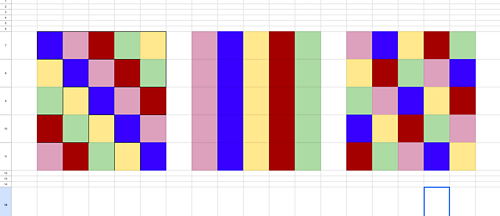 Layout options for a 5x5 blanket