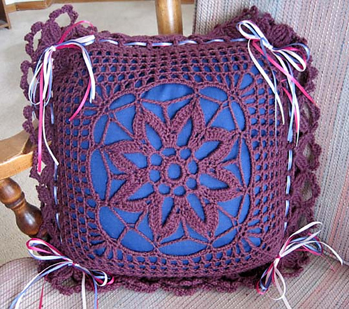 Flower Filet Pillow Cover photo 2