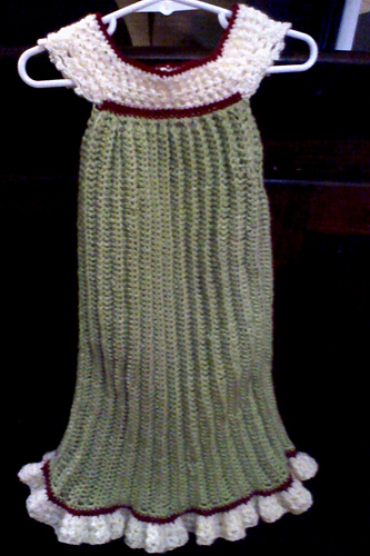 Ribbed Boatneck Dress with Shell/Picot Edging photo 2