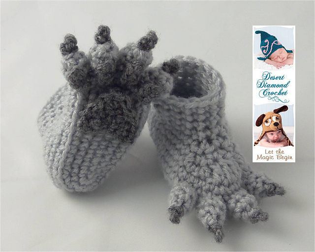 crochet paw booties