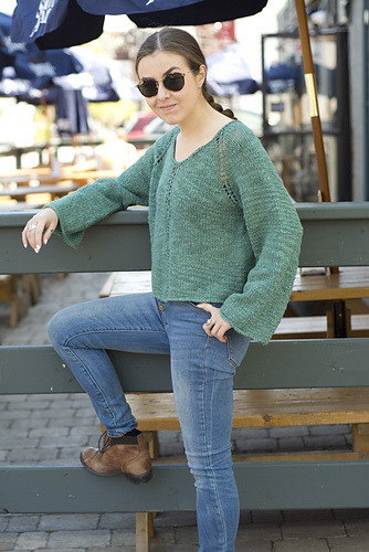Boho Bell-sleeve Genser - Diamond Yarn