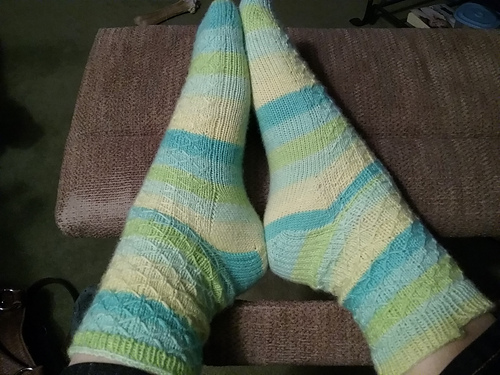 Quilted Lattice Toe-up Socks photo 4