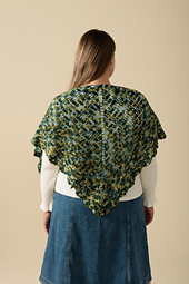 High Desert Shawl, knit in Smooshy Cahsmere, color Giddyup