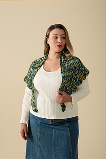 High Desert Shawl, knit in Smooshy Cahsmere, color Giddyup