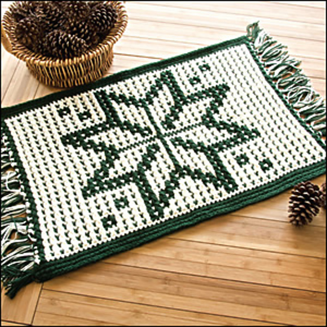 Ravelry Snowflake Mosaic Rug pattern by Patsy Harbor