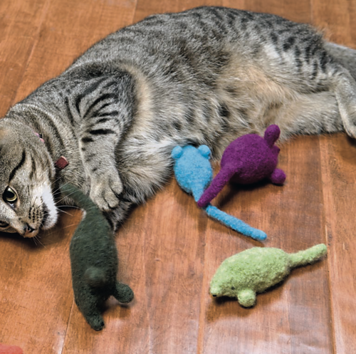 Felted Catnip Mice