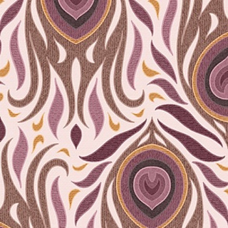 Brown Peacock fabric at Spoonflower