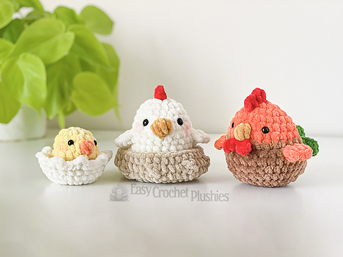 Ravelry: Mini Roaster Hen and Chick pattern by Carol C.