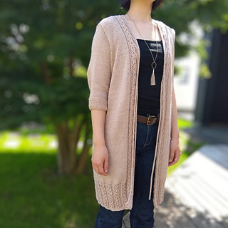 Size 3 cardigan,  IRODORI YARN - Wool Cotton DK (212m [232 yds]/ 100g) 4 (5, 5) (6, 6, 7) skeins