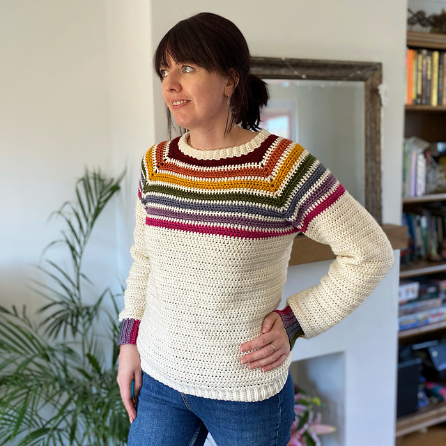 The Eclectic Rainbow Raglan pattern 