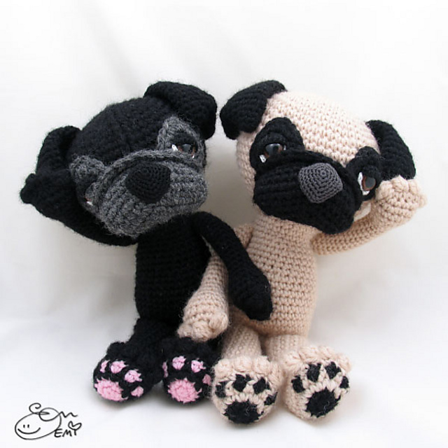 Ravelry: Sleepy Eye Dog - PUG pattern by Enna Design