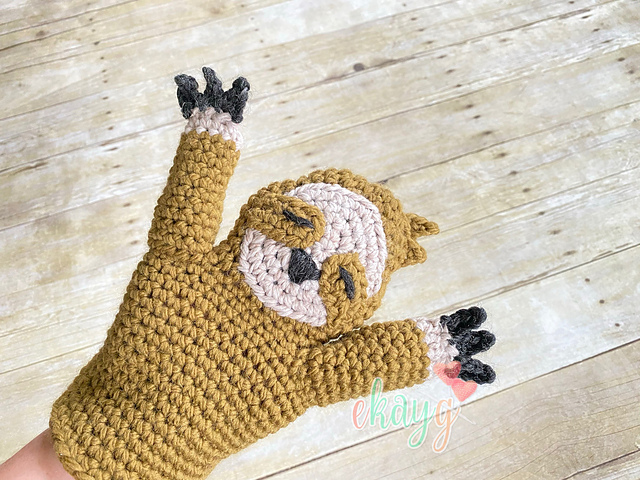 sloth hand puppet