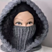 Ribbed Balaclava Turtleneck Hoodie pattern