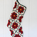 Poinsettia Granny Square Christmas Stocking pattern 