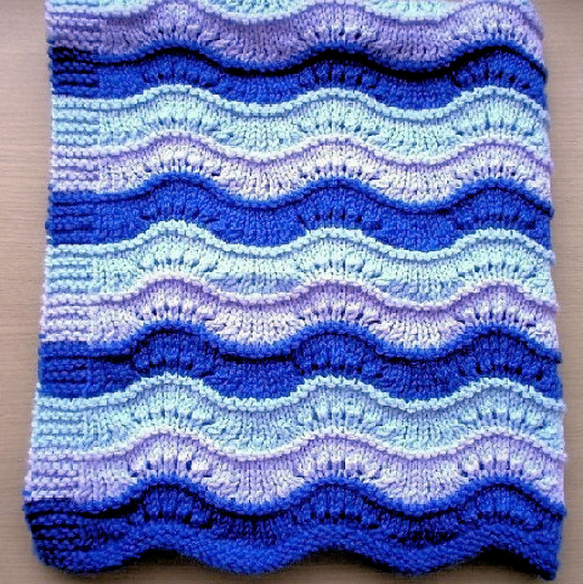 Ravelry New Wave Blanket pattern by Esther Kate
