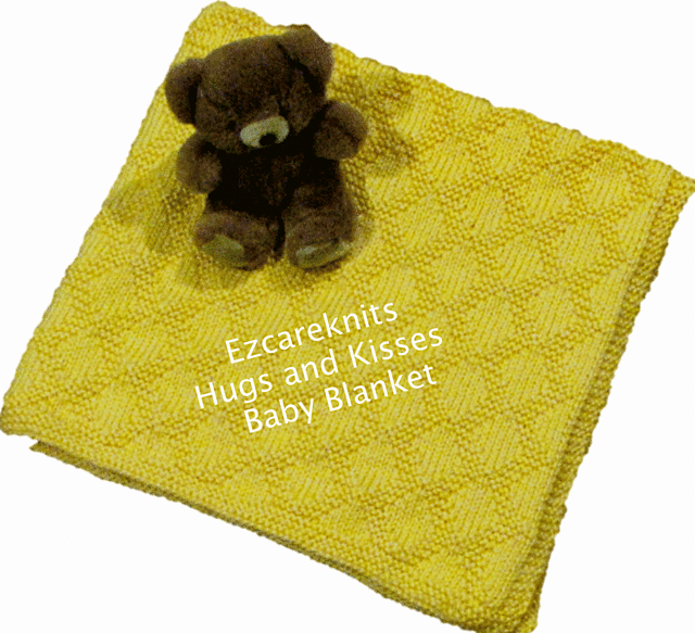 Ravelry Hugs and Kisses Baby Blanket pattern by Ezcareknits