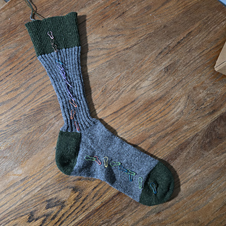 Sock #1, fresh off the needles