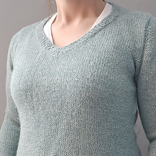 Before fixing the neckline so my undershirt would not be visible