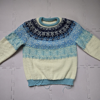 Inside of sweater before blocking