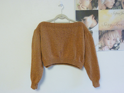 Cropped Boatneck Sweater - GirlMeetsYarn