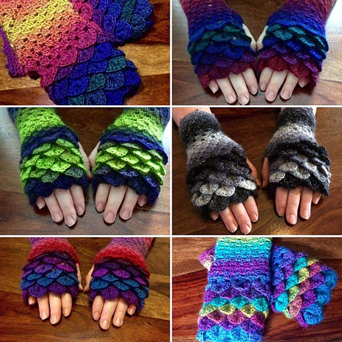 Ravelry Dragon Scale Gloves pattern by Flo's Crafty Crochet
