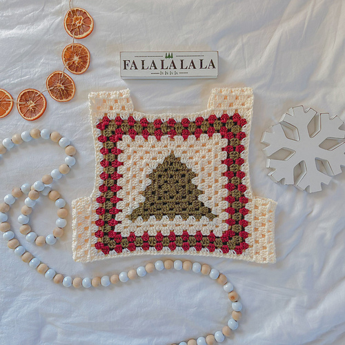 Crochet HOLIDAY Granny Square Vest photo 4