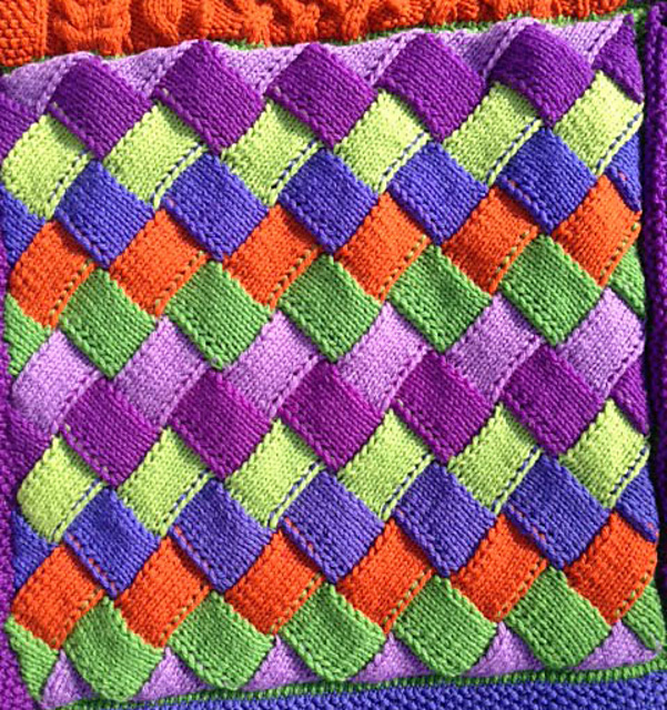 Ravelry Year Long Afghan 2, Month 6 Entrelac pattern by Amanda Gill