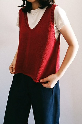 Boxy V-neck Vest