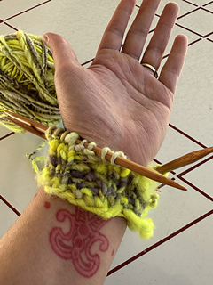 Try on ribbed cuff to feel if it's a comfortable width.