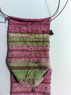 Leg of sock before cuff is started.