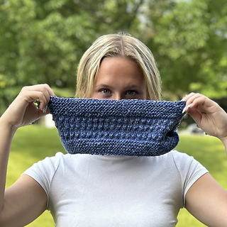 Cowl knit with hand spun yarn and size 8 needle