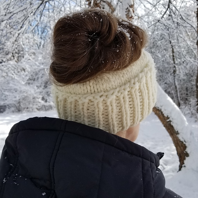 Wintry Mix Messy Bun Hat