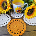 Crochet Sunflower Coasters pattern