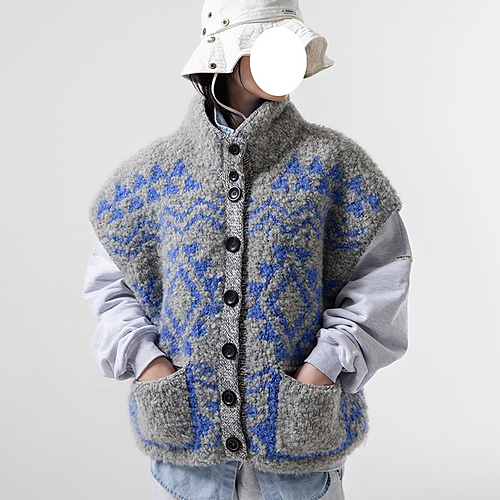 Vinter Chunky Jakke - grey level knitter