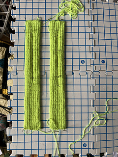 2 panels waiting to be seamed together to create the final pocket.