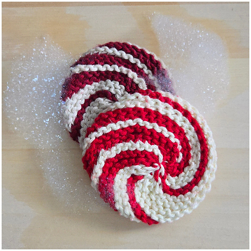 Candy Cane Swirl Pot Scrubbie