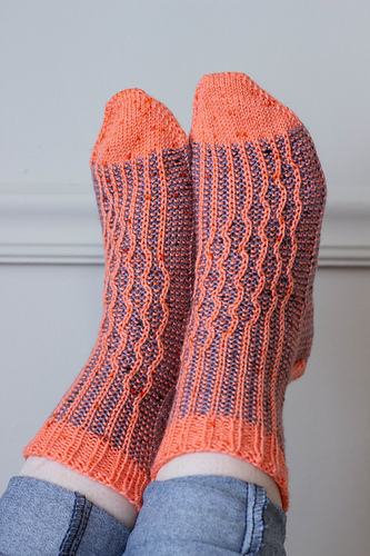 Ravelry: Waves Made Socks pattern by Megan Williams