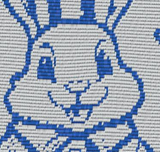 A close-up of the rabbit's face.