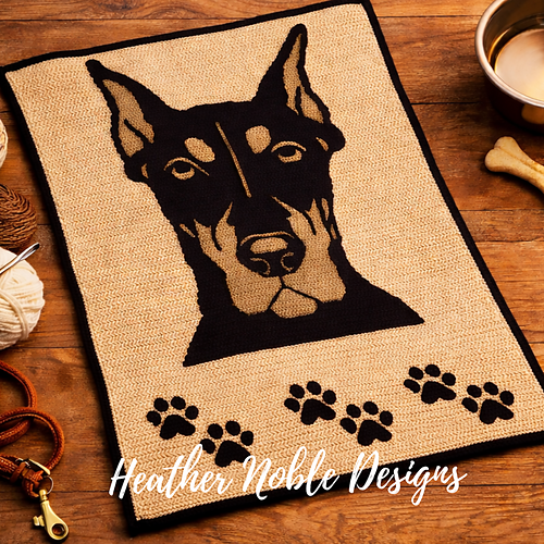 FEROCIOUS doberman jacquard blanket rug 【公式通販】