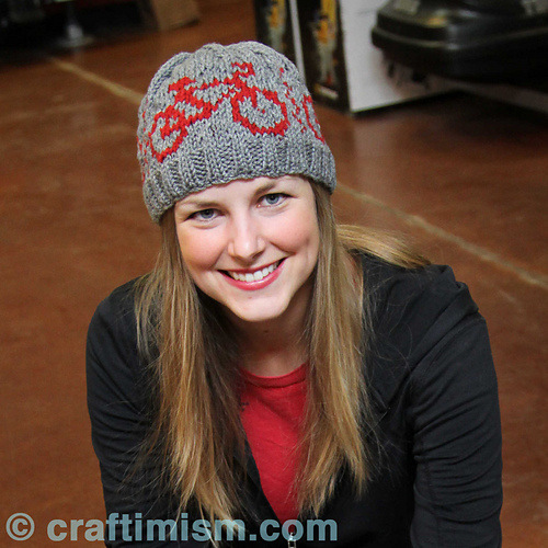 Ravelry Bicycle Patterned Knit Hat pattern by Heidi Arjes