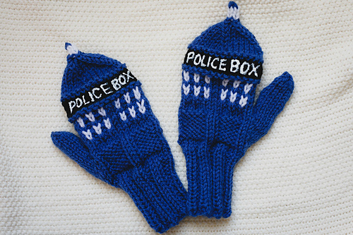 Mitten Box Pattern Ravelry: Police Box Mittens pattern by Heidi Arjes
