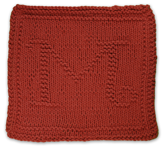 Ravelry Monogrammed Dishcloth Letter M pattern by Heather Kate