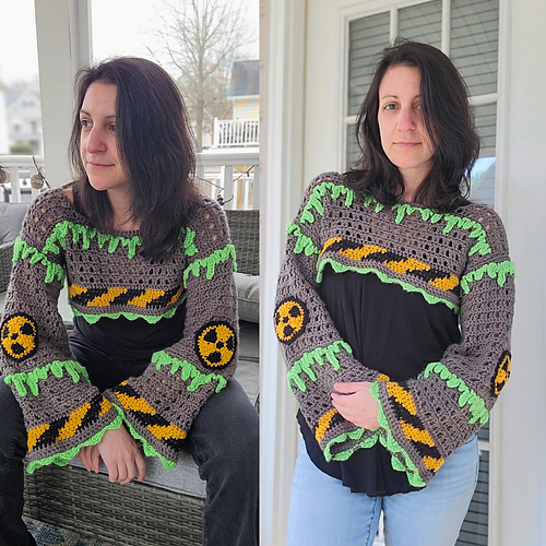 Toxic Waste Barrel Crop Sweater