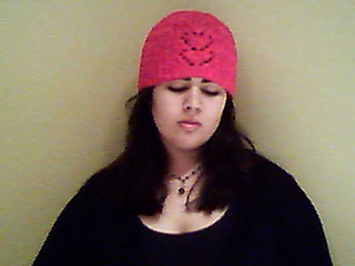 Ribbed Heart Hat in Alchemy Wabi Sabi.