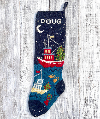 Tugboat Harbor Christmas Stocking