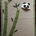 Sleepy Panda Baby Blanket and Hat Set with Bamboo Applique pattern 