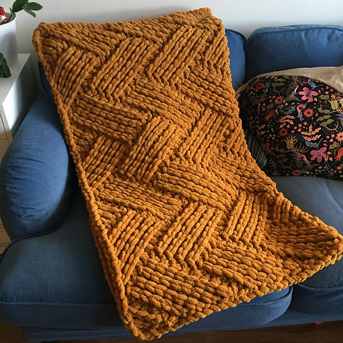 Ravelry Herringbone Throw Blanket pattern by I Love My Blanket